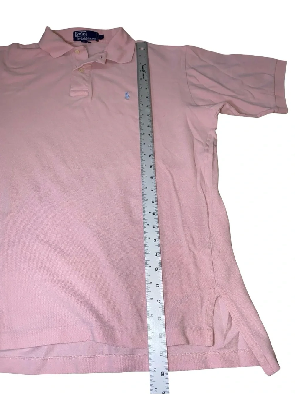 Vintage Polo Ralph Lauren Pink Mesh Cotton Polo Shirt Size Large